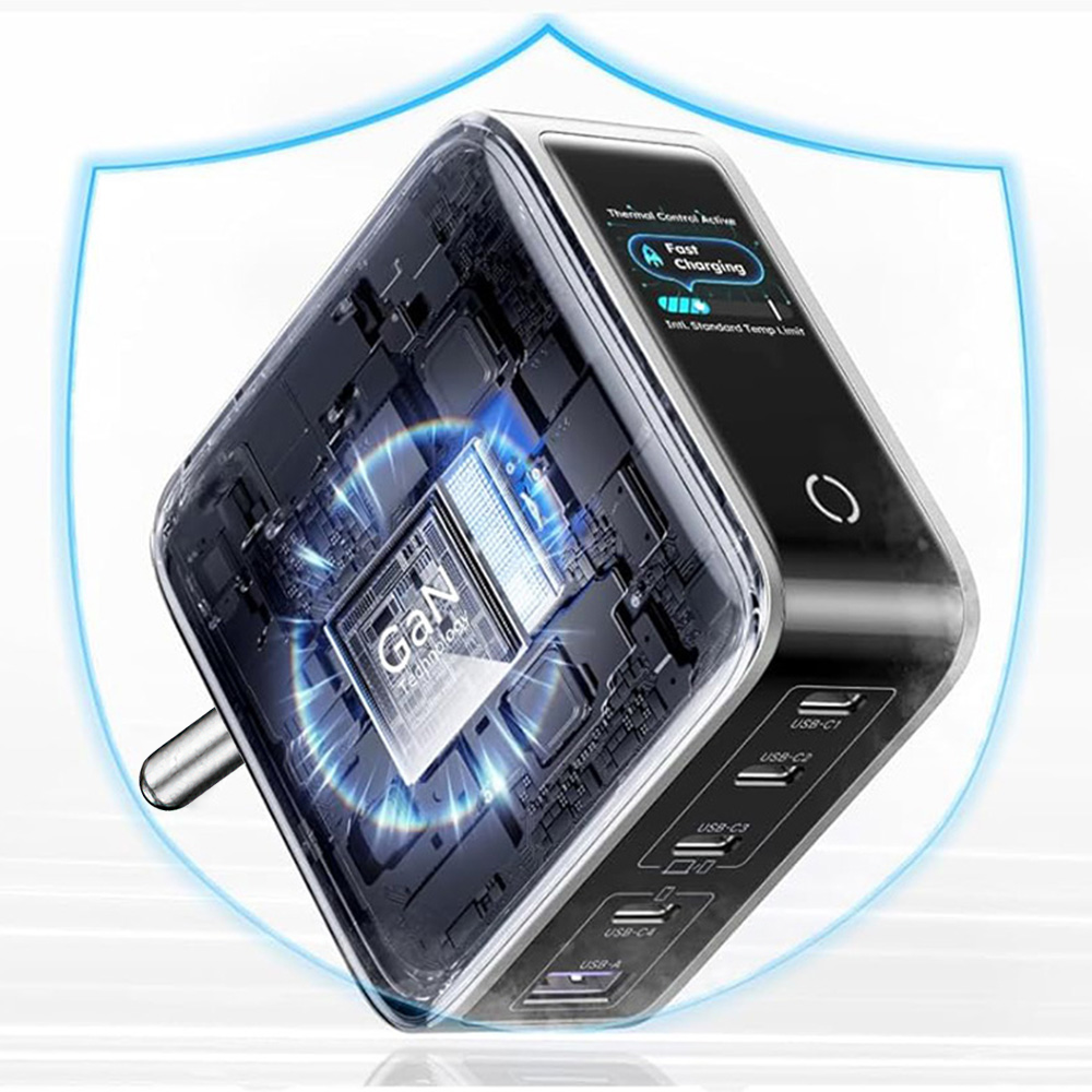 Sieťová nabíjačka UGREEN X773 (65620B), 100W, 1 x USB-A - 4 x USB-C, sivá