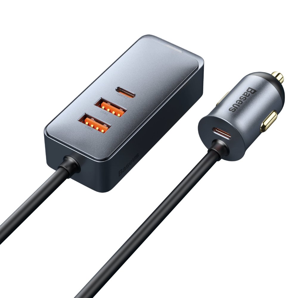 Auto nabíjačka Baseus Share Together, 120W, 3A, 2 x USB-A - 2 x USB-C, Sivá CCBT-A0G