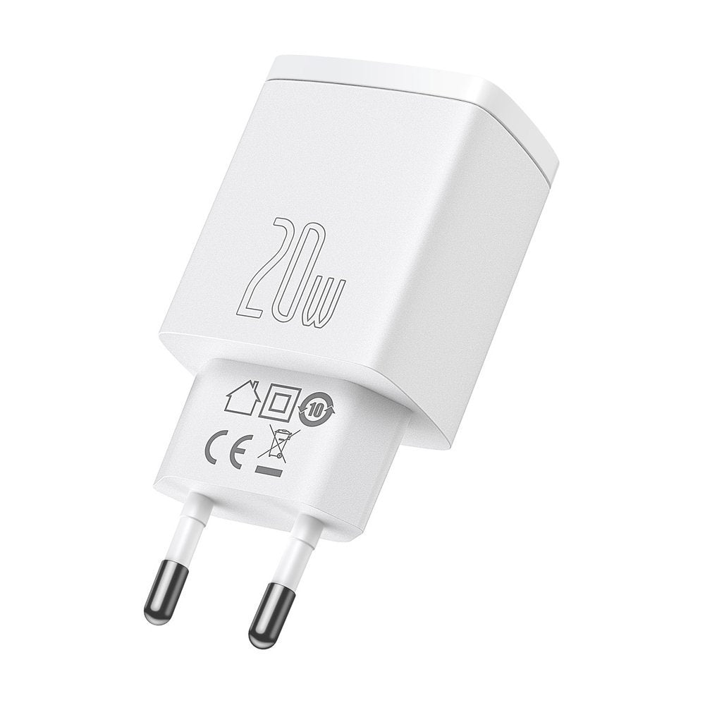 Sieťová nabíjačka Baseus Compact, 20 W, 3A, 1 x USB-A - 1 x USB-C, biela CCXJ-B02