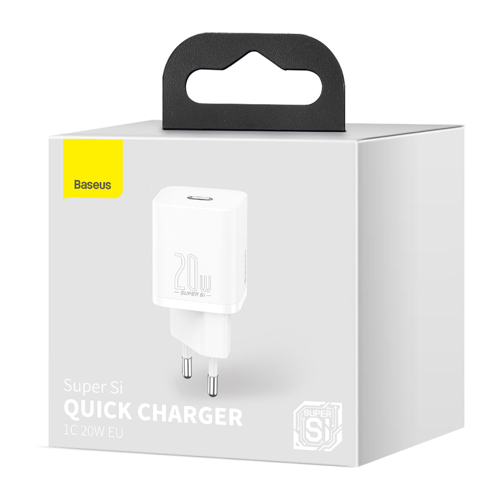 Sieťová nabíjačka Baseus Super Si, 20 W, 3A, 1 x USB-C, biela CCSUP-B02