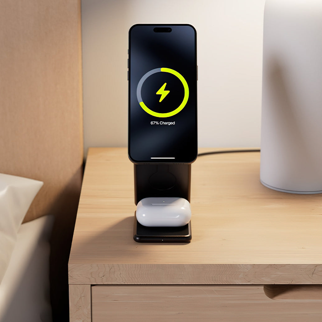 Allity Wireless Network Charger. AWC-230-22WMS 3in1, 22.5W, 1.67A, Gray