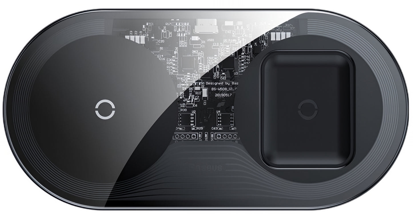 Bezdrôtová nabíjačka Baseus Simple 2in1, 15W, 1.67A, Transparentná WXJK-A01