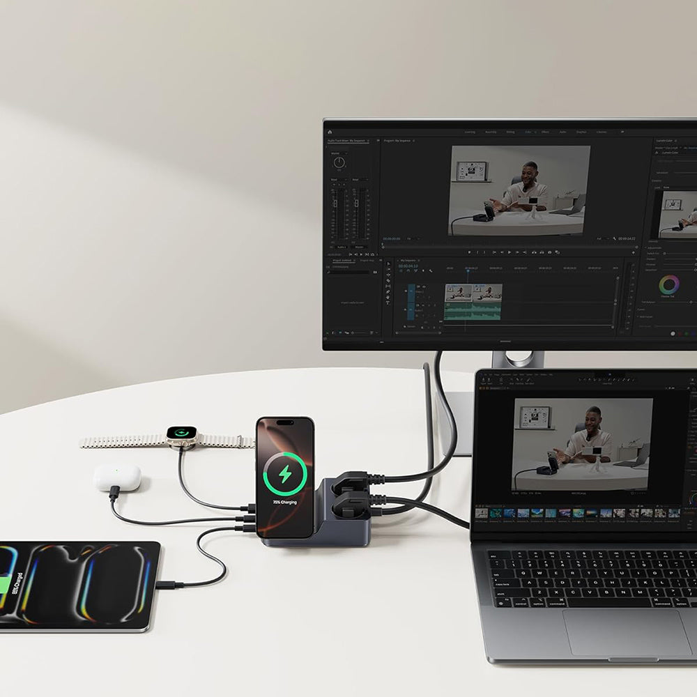 Nabíjačka Stanica Baseus Nomos ND11 QI 6in1, 67W, 3.35A, 1 x USB-A - 2 x USB-C - 2 x Schuko, Čierna P80015804213-00