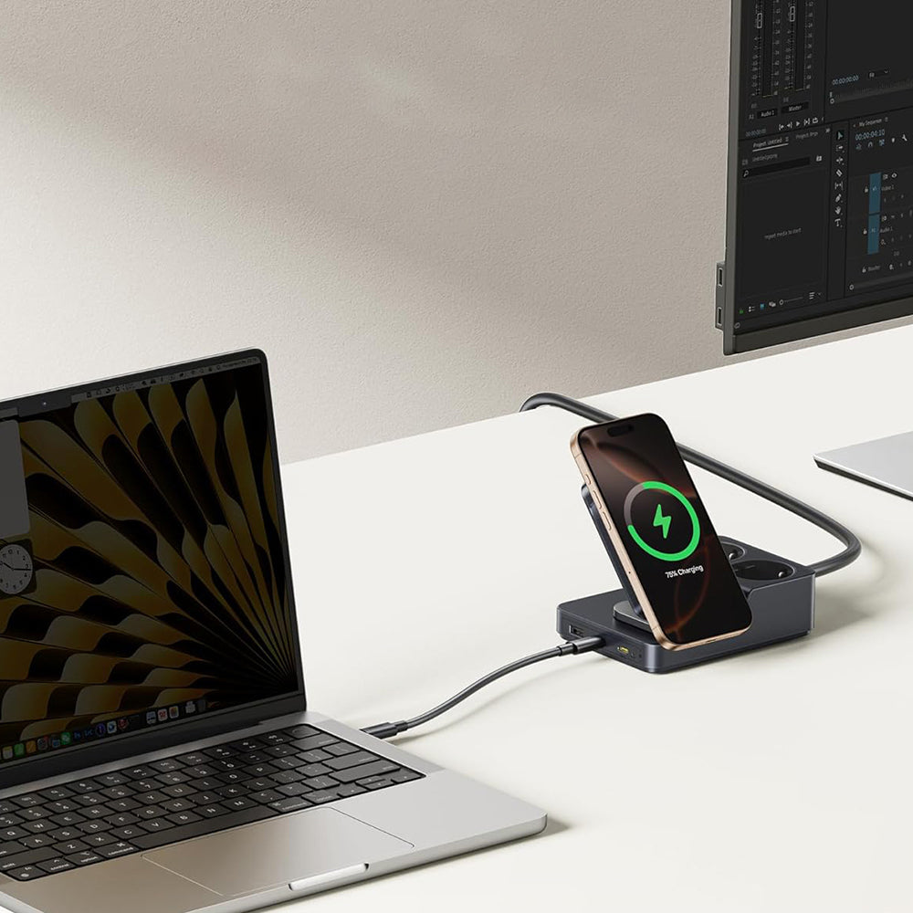 Nabíjačka Stanica Baseus Nomos ND11 QI 6in1, 67W, 3.35A, 1 x USB-A - 2 x USB-C - 2 x Schuko, Čierna P80015804213-00