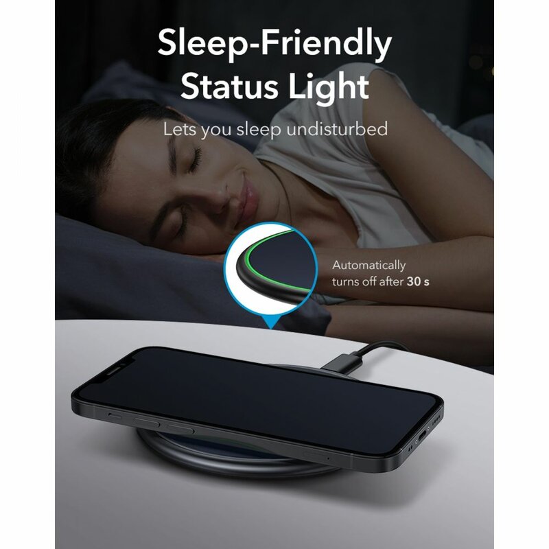 Bezdrôtová sieťová nabíjačka ESR Halolock, 10W, 1.1A, Modrá