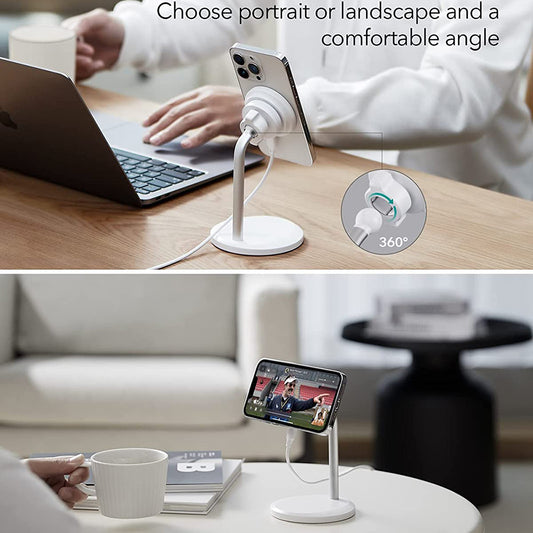 Bezdrôtová nabíjačka ESR HaloLock Shift, 15W, 1.67A, Biela