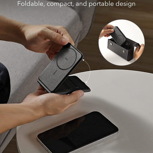 Bezdrôtová nabíjačka ESR Travel 3v1, 15W, 1.67A, Čierna