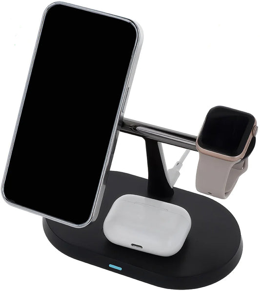 Bezdrôtová sieťová nabíjačka MaXlife MXWC-03 3v1, 15W, 1.67A, Čierna