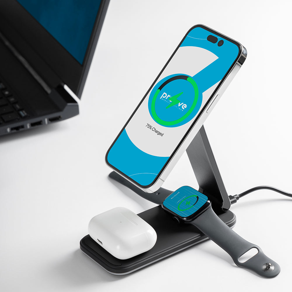 Bezdrôtová nabíjačka Proove Energy Fold 3v1, 15W, 1.67A, Čierna WSEF15010001