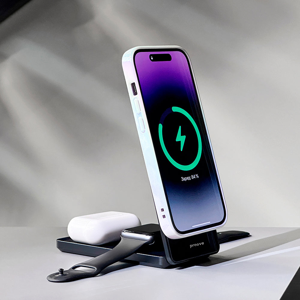 Bezdrôtová nabíjačka Proove Metal Edge 3v1, 15W, 1.67A, Sivá WSME15010003