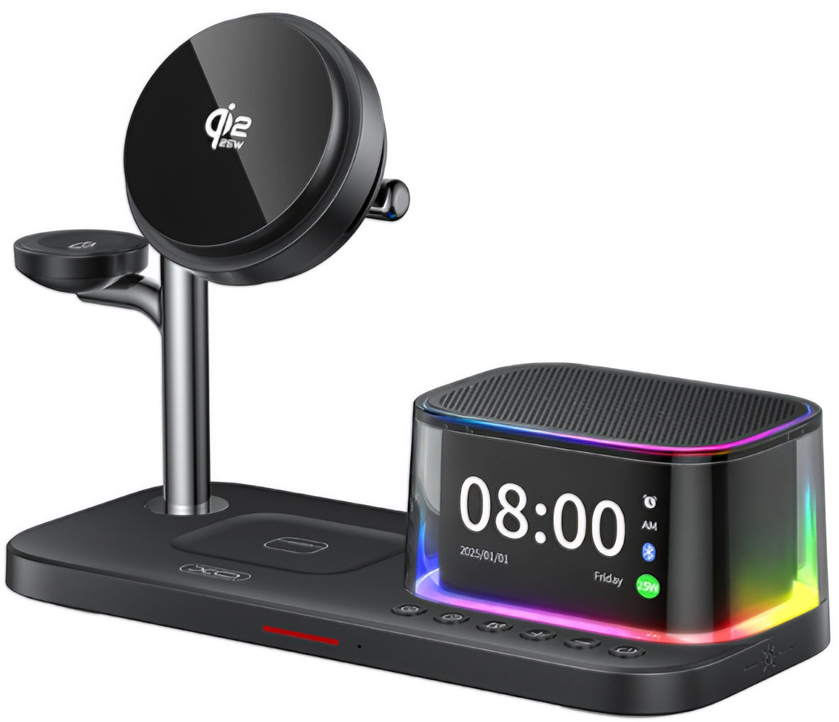 Bezdrôtová sieťová nabíjačka XO Design CX045 3v1, 25W, čierna