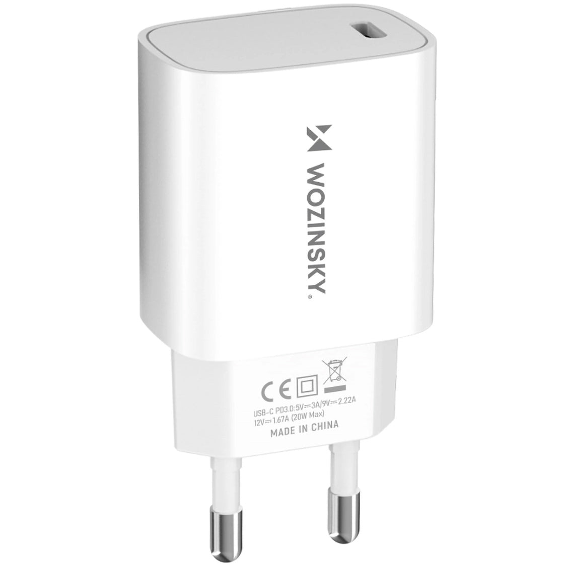 Sieťová nabíjačka WZK WGWCCW, 20W, 3A, 1 x USB-C, biela