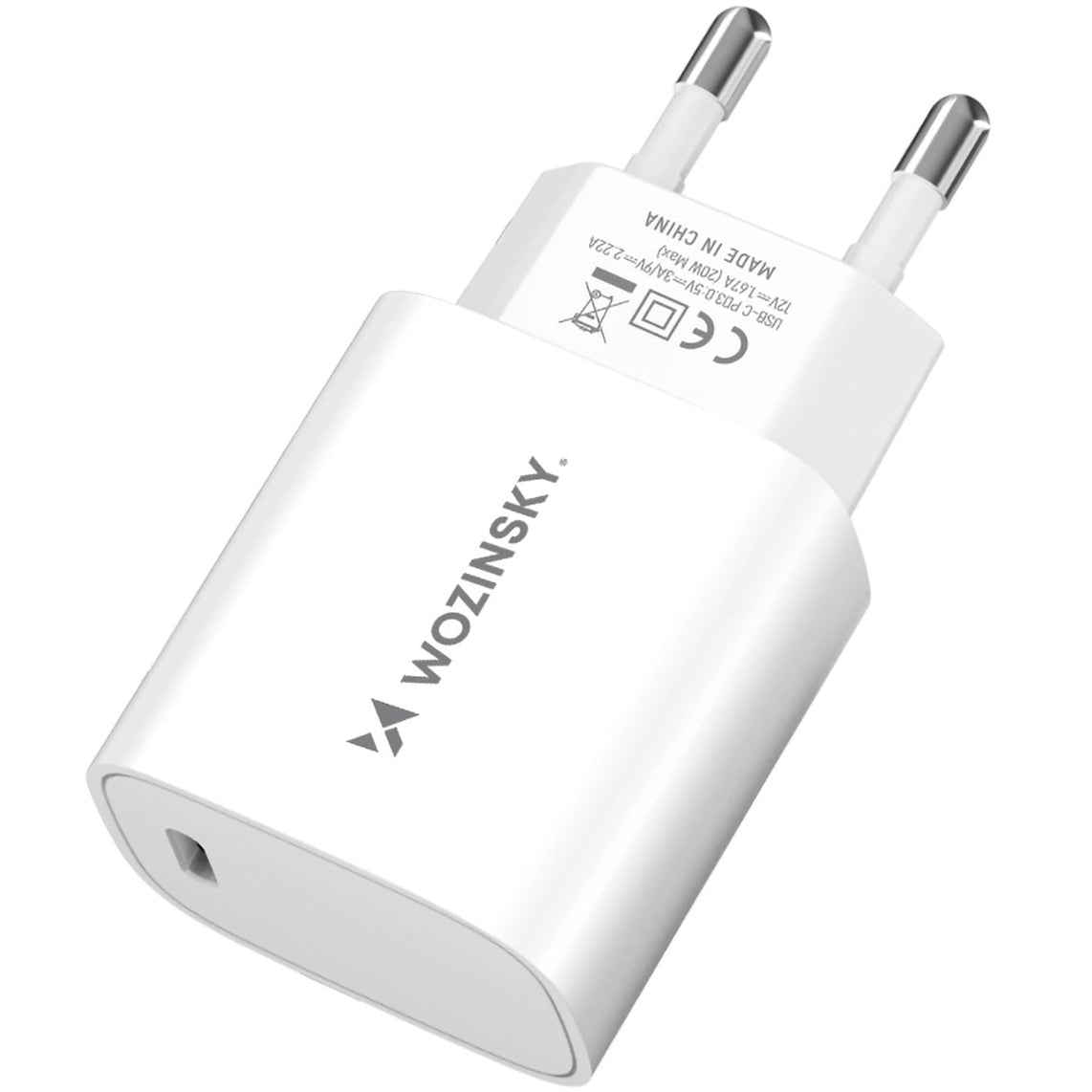 Sieťová nabíjačka WZK WGWCCW, 20W, 3A, 1 x USB-C, biela