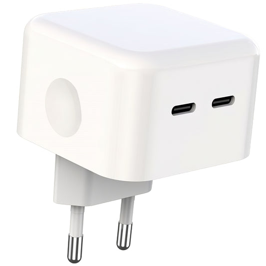 Sieťová nabíjačka XO Design L102, 35W, 3A, 2 x USB-C, Biela