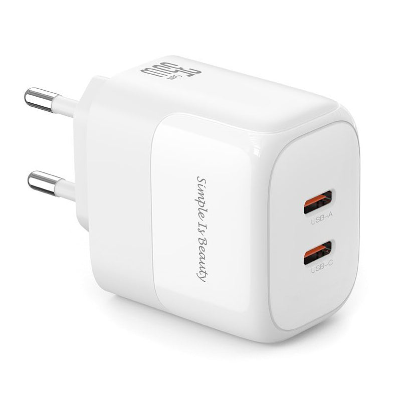 Sieťová nabíjačka XO Design L140, 35 W, 3A, 2 x USB-C, biela