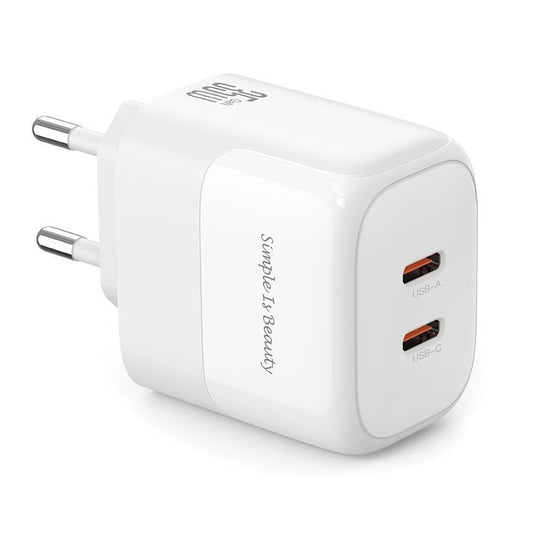 Sieťová nabíjačka XO Design L140, 35 W, 3A, 2 x USB-C, biela