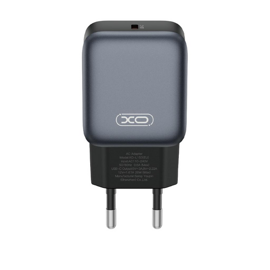 Sieťová nabíjačka XO Design L153, 20W, 3A, 1 x USB-C, Čierna