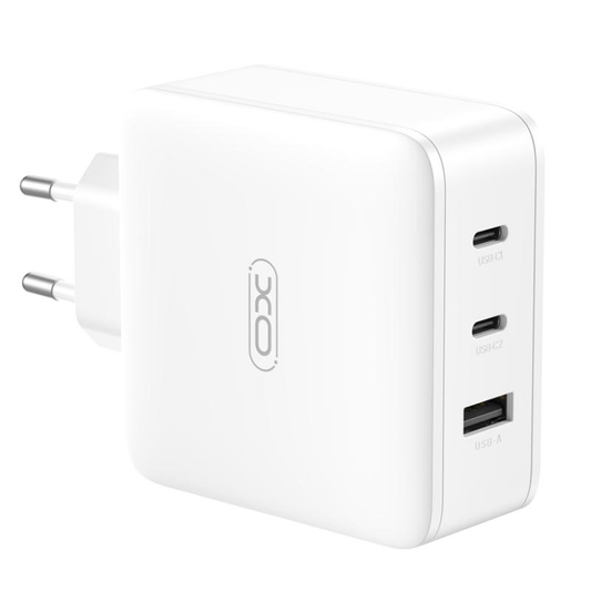 Sieťová nabíjačka XO Design CE14, 100W, 3,25A, 1 x USB-A - 2 x USB-C, biela