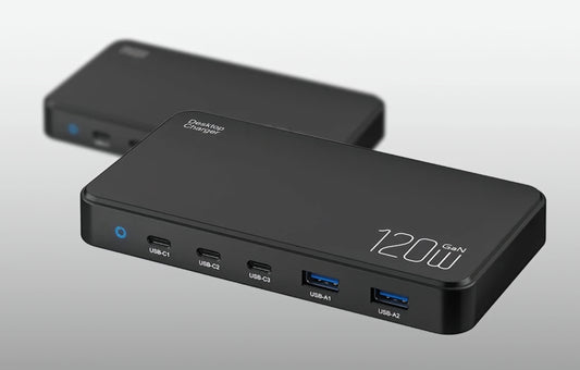 BlitzWolf BW-i100 Charging Station, 120W, 5A, 2 x USB-A - 3 x USB-C, Black