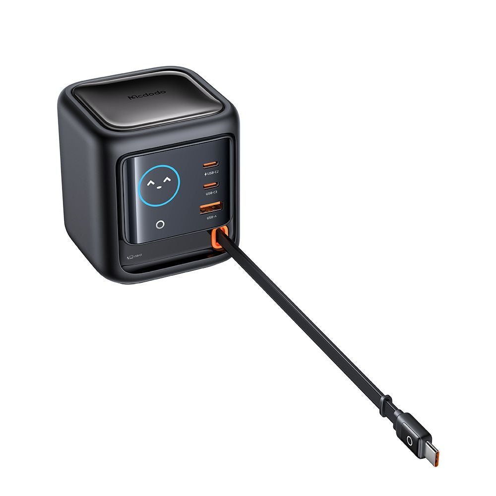Nabíjačka Stanica s USB-C Káblom Mcdodo FreeGo CH-1391 Displej, 100W, 5A, 1 x USB-A - 2 x USB-C, Čierna