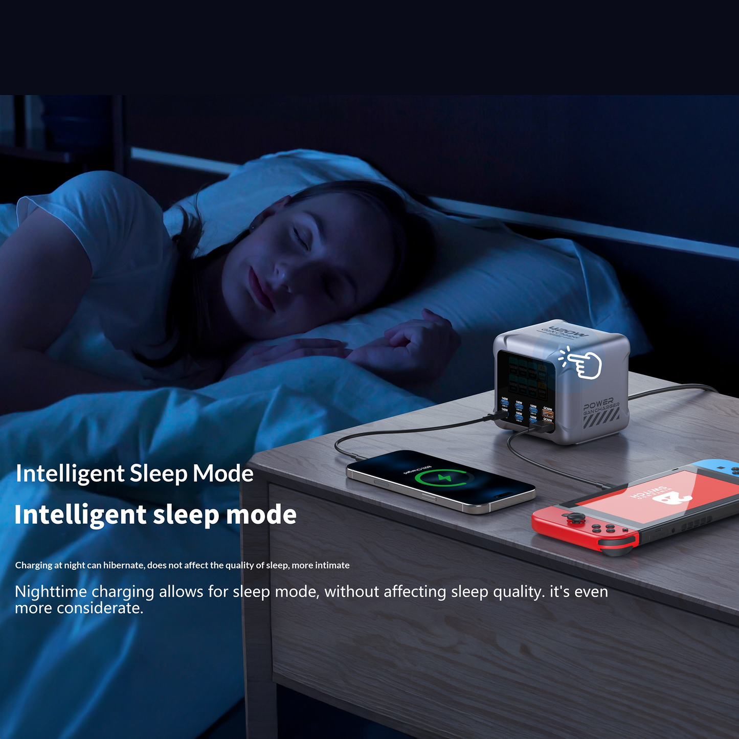 Nabíjačka stanice OEM BK-126D, 140W, 5A, 2 x USB-A - 6 x USB-C, Sivá