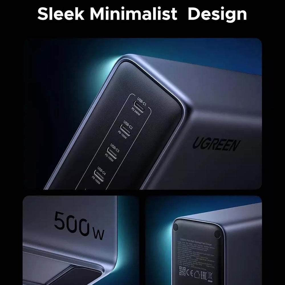 Nabíjačka Stanica UGREEN Nexode X759, 500W, 5A, 1 x USB-A - 5 x USB-C, Sivá