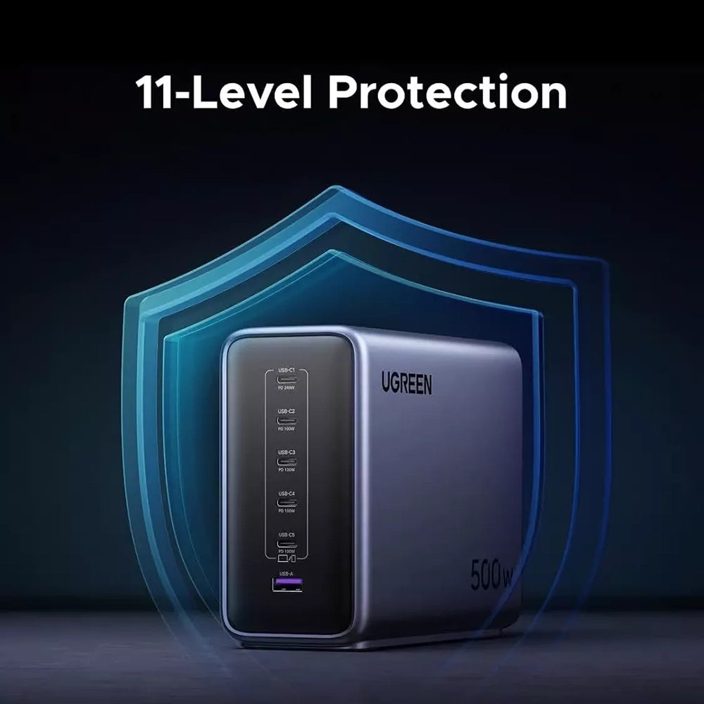 Nabíjačka Stanica UGREEN Nexode X759, 500W, 5A, 1 x USB-A - 5 x USB-C, Sivá