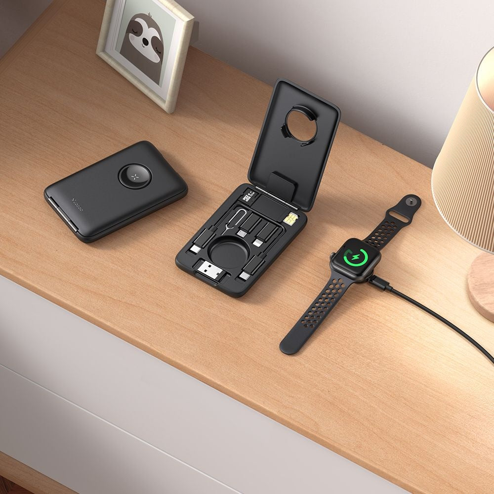 Bezdrôtová nabíjačka s organizérom McDodo CH-2440 8v1 pre Apple Watch Series, Čierna