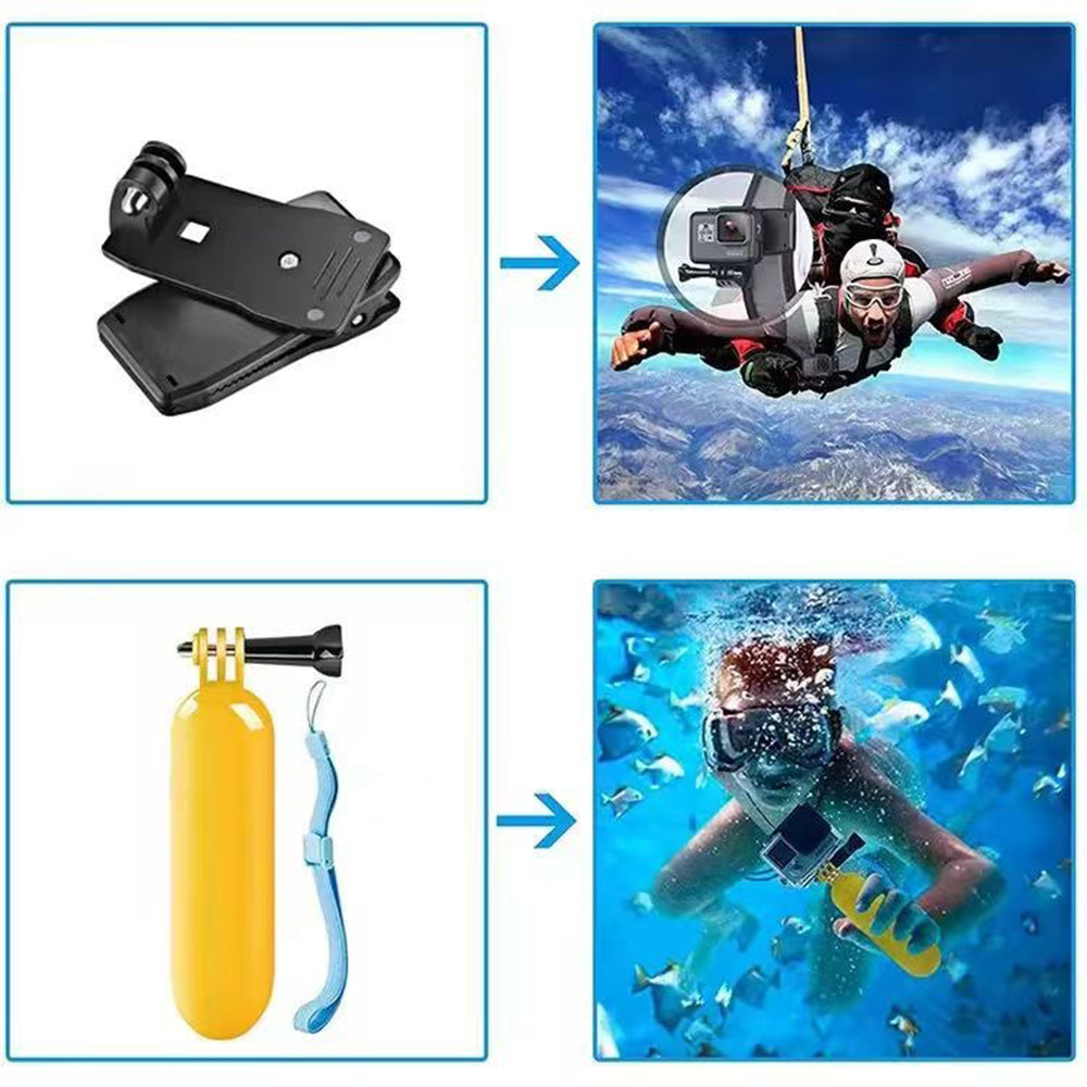 Sada príslušenstva pre športovú kameru Techsuit SA15 pre GoPro / SJCAM Series, 15v1, Čierna