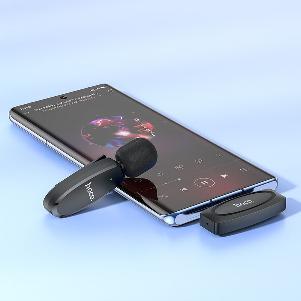 Lavaliera HOCO L15, USB-C, Čierna