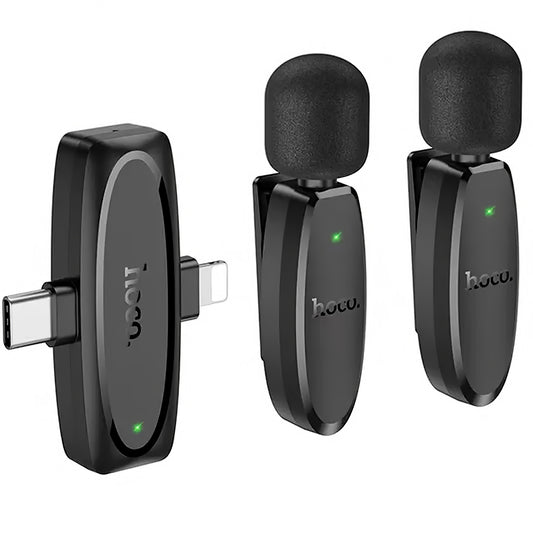 HOCO L15 Lavalier, USB-C / Lightning, sada 2 ks, čierna