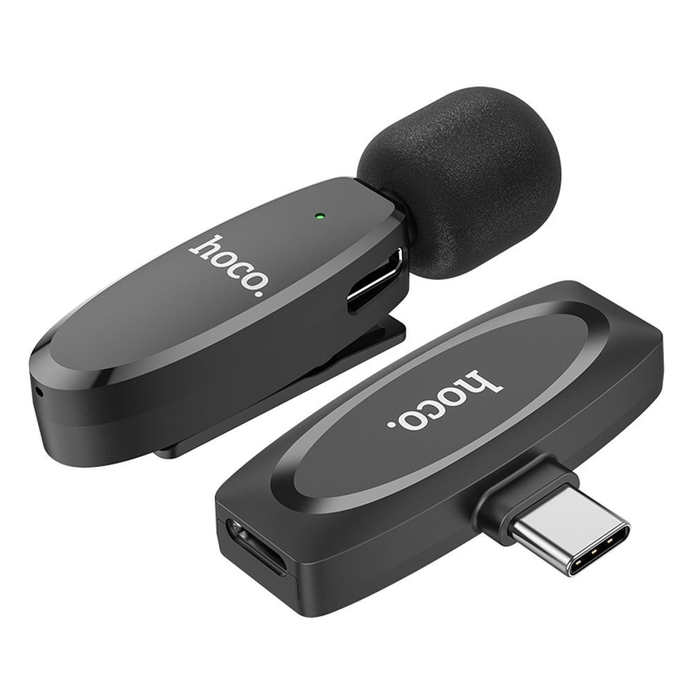 Lavaliera HOCO L15, USB-C, Čierna