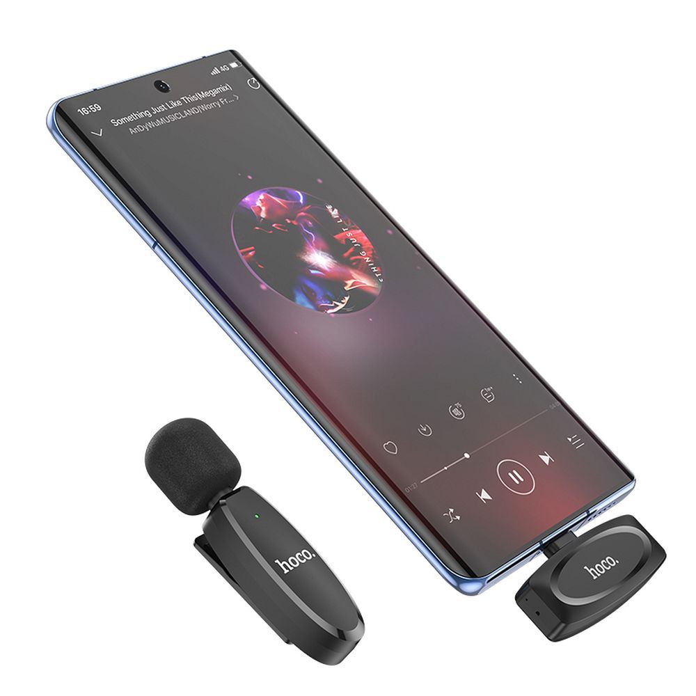 Lavaliera HOCO L15, USB-C, Čierna