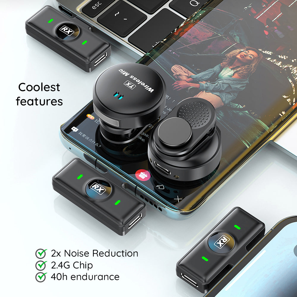Lavaliera Techsuit LW5, USB-C, Sada 2 kusy, Čierna