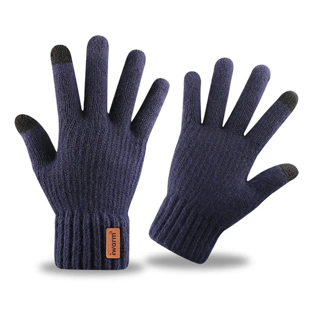 Dotykové zimné rukavice Iwarm ST0016, veľkosť 22 cm, tmavomodré
