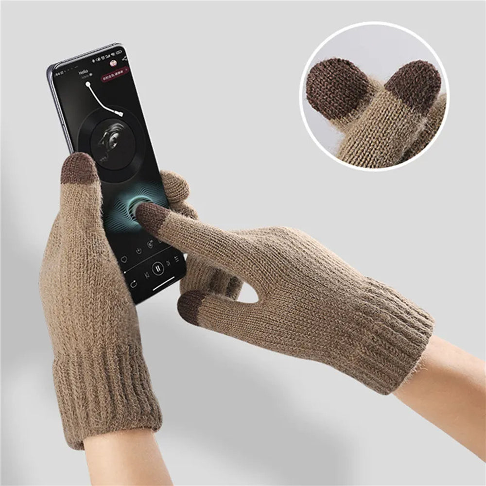Dotykové zimné rukavice Iwarm ST0016, veľkosť 22 cm, tmavomodré