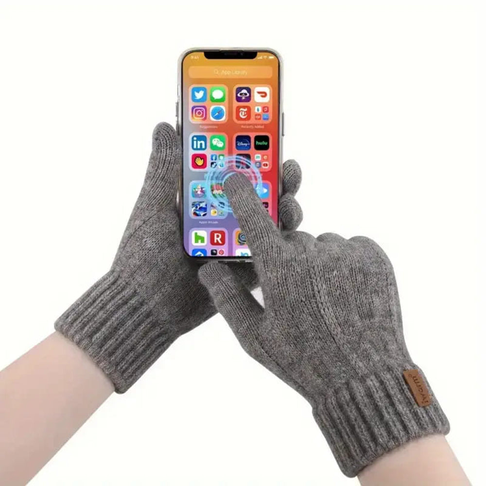 Dotykové zimné rukavice Iwarm ST0016, veľkosť 22 cm, sivé
