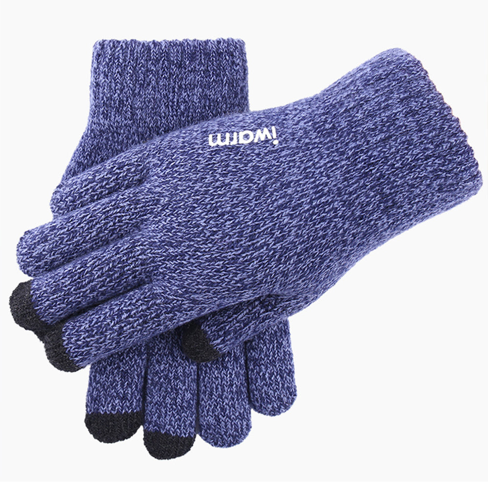 Dotykové zimné rukavice Iwarm ST0018, veľkosť 23 cm, modré