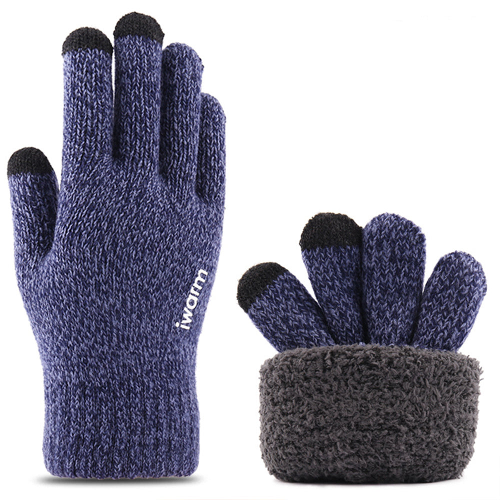 Dotykové zimné rukavice Iwarm ST0018, veľkosť 23 cm, modré