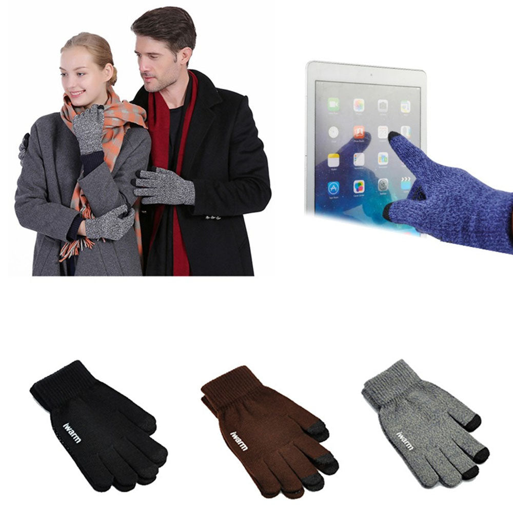 Dotykové zimné rukavice Iwarm ST0018, veľkosť 23 cm, modré
