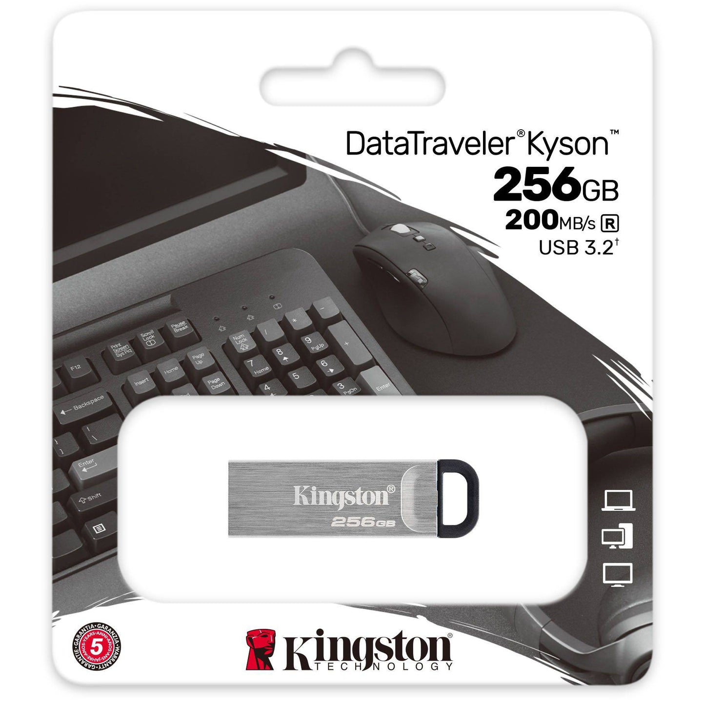 Externá pamäť USB-A 3.2 Kingston DT Kyson, 256Gb DTKN/256GB