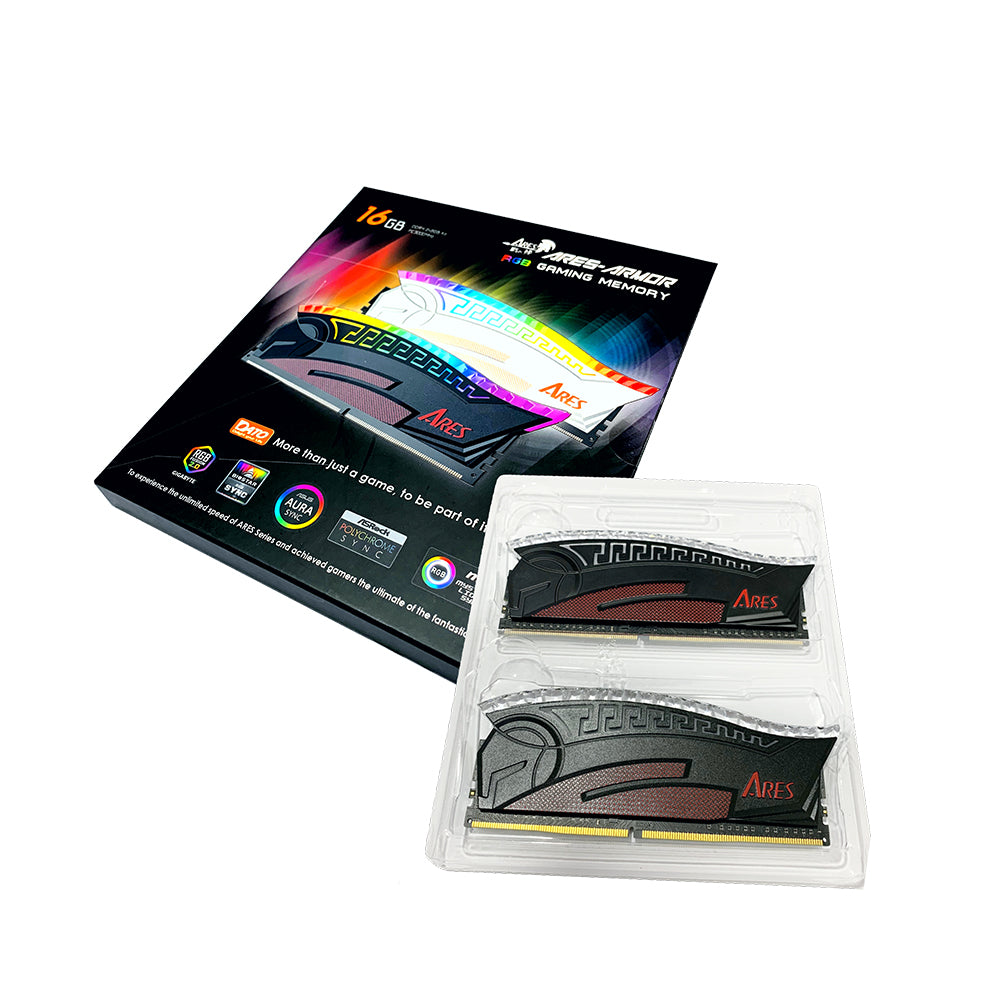 Pamäť RAM Dato Ares Armor, DDR4, RGB, 2 x 8GB, 3600Mhz, CL18, Čierna AMRGB8GX216G36K