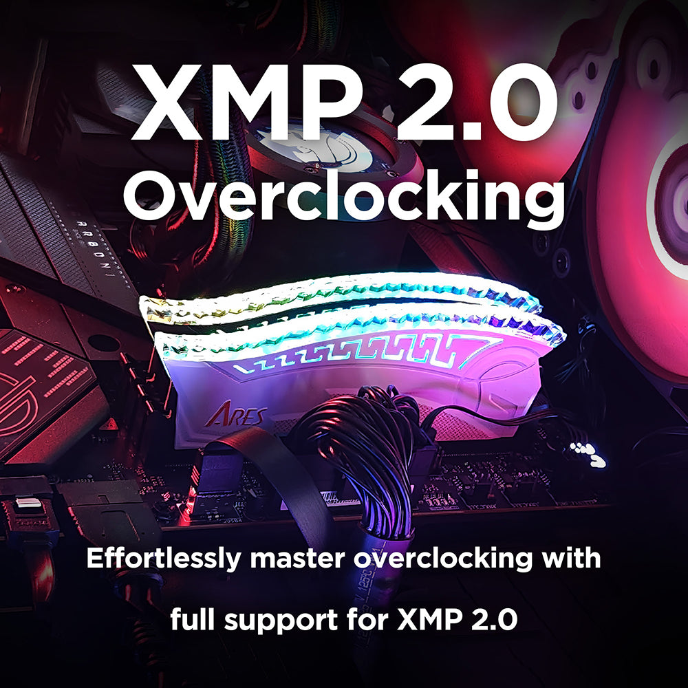 Pamäť RAM Dato Ares Armor, DDR4, RGB, 8GB, 3600Mhz, CL18, Biela AMRGB1G88G36W