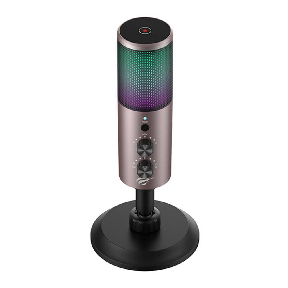 Gamingový mikrofón HAVIT GK61, RGB, USB-C, Sivý