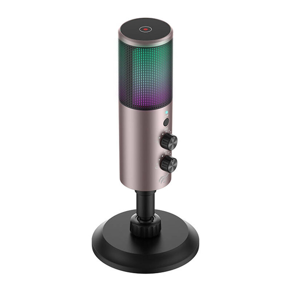 Gamingový mikrofón HAVIT GK61, RGB, USB-C, Sivý