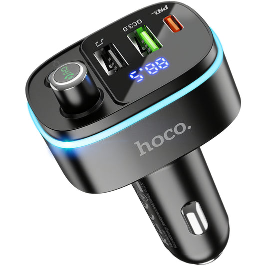 FM Bluetooth modulátor HOCO E62 Fast, 2 x USB-A - 1 x USB-C