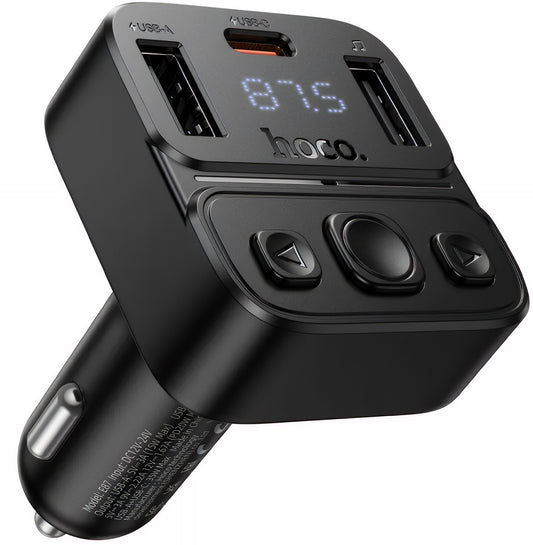 Modulátor FM Bluetooth HOCO E87, 2 x USB-A - 1 x USB-C