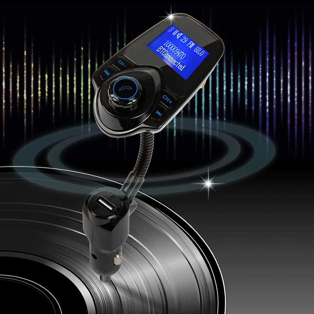 FM Bluetooth modulátor Techsuit MFM4, 1 x USB-A - 1 x 3.5mm - 1 x microSD, Čierny