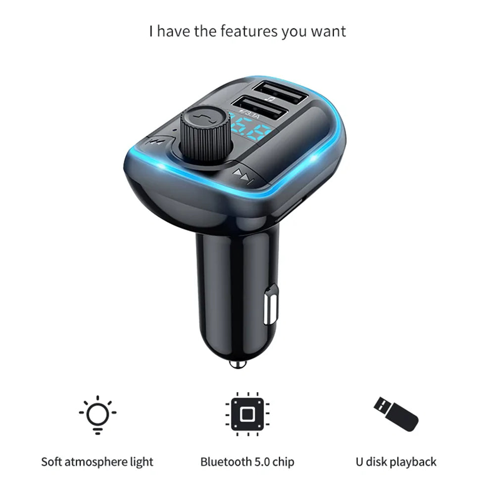 Modulátor FM Bluetooth Yesido Y44, 2 x USB-A - 1 x microSD