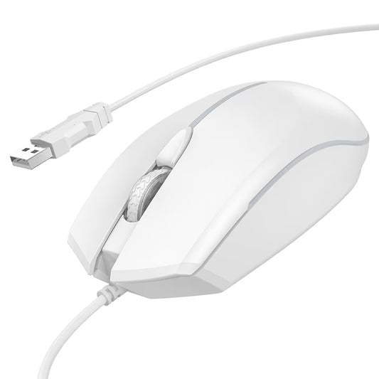 Herná myš s káblom USB HOCO GM37, RGB, 2400DPI, biela